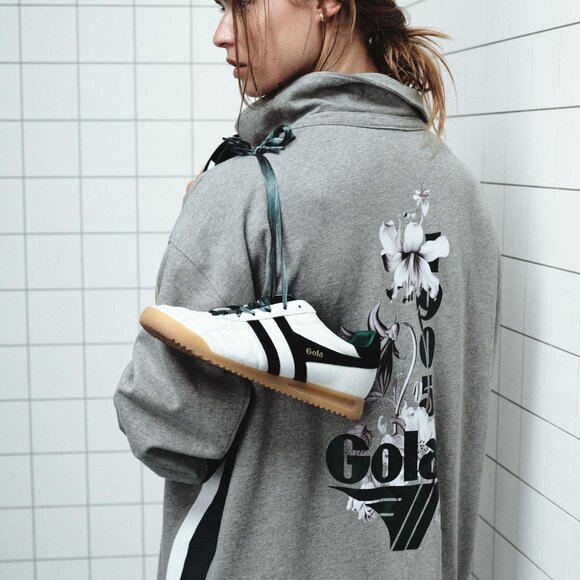 Gola x Anthropologie Team Jersey Mini Dress Floral Graphic Striped M NWT 276506 - Picture 5 of 10